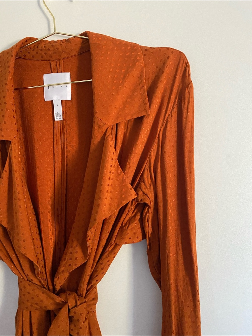 Leith Burnt Orange Satin Duster